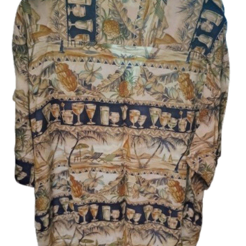 Campia Moda Men's Button Down Hawaiian Shirt Floral Pineapples Size XXL‎ - Picture 8 of 8